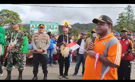 Kirab Kebangsaan di Pegunungan Bintang, Diikuti Seluruh Komponen Masyarakat