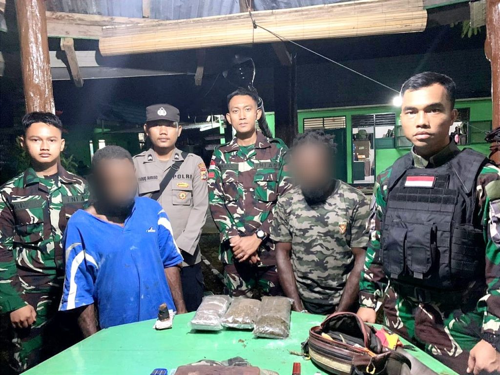 Miliki Ganja, Dua Pria Diamankan Aparat Gabungan di PLBN Skouw-Wutung