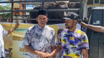 Warga Sarmi Sambut Antusias Sumbangan Hewan Qurban Paulus Waterpauw