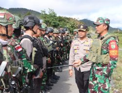 Ratusan Aparat Gabungan Ikuti Apel Pengamanan Pasca Pemungutan Suara di Puncak Jaya