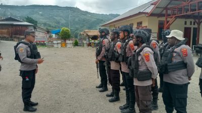 Amankan Pleno Rekapitulasi Pilkada, Polres Tolikara Gelar Patroli