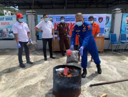 Polda Papua Musnahkan Barang Bukti Ganja