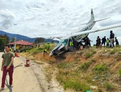 Pesawat Smart Air Tergelincir di Bandara Tiom, Tak Ada Korban Jiwa