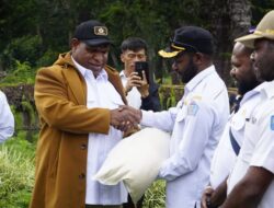 Bupati Jayawijaya Turun Langsung Serahkan Beras dan Minyak Goreng bagi Warga Asologaima