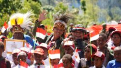 Upacara HUT ke-81 Kemerdekaan RI, Koops TNI Habema Resmikan Hitadipa sebagai Kampung Papua Damai