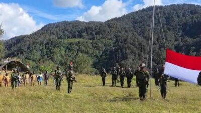 Menembus Keterisolasian Ugimba, Koops TNI Habema Kibarkan Merah Putih untuk Pertama Kali